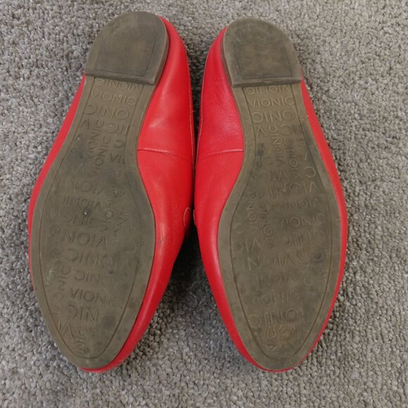 Vionic Adeline Horsebit Mules Womens size 6 Comfort Shoes Red Leather - Picture 11 of 12